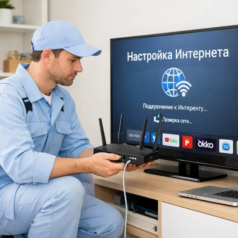 Настройка интернета на телевизоре в Омске