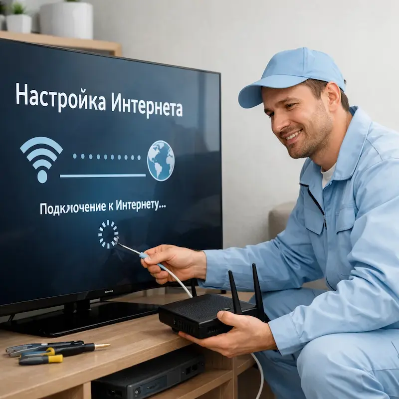 Настройка интернета на ТВ в Омске