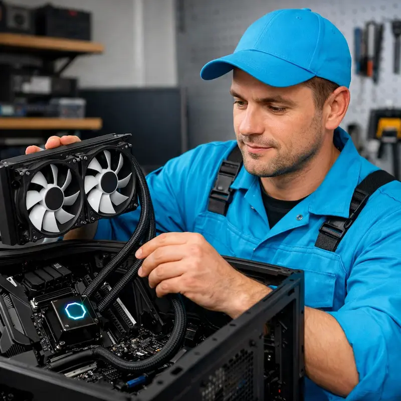 Установка водяного охлаждения на компьютер в Омске