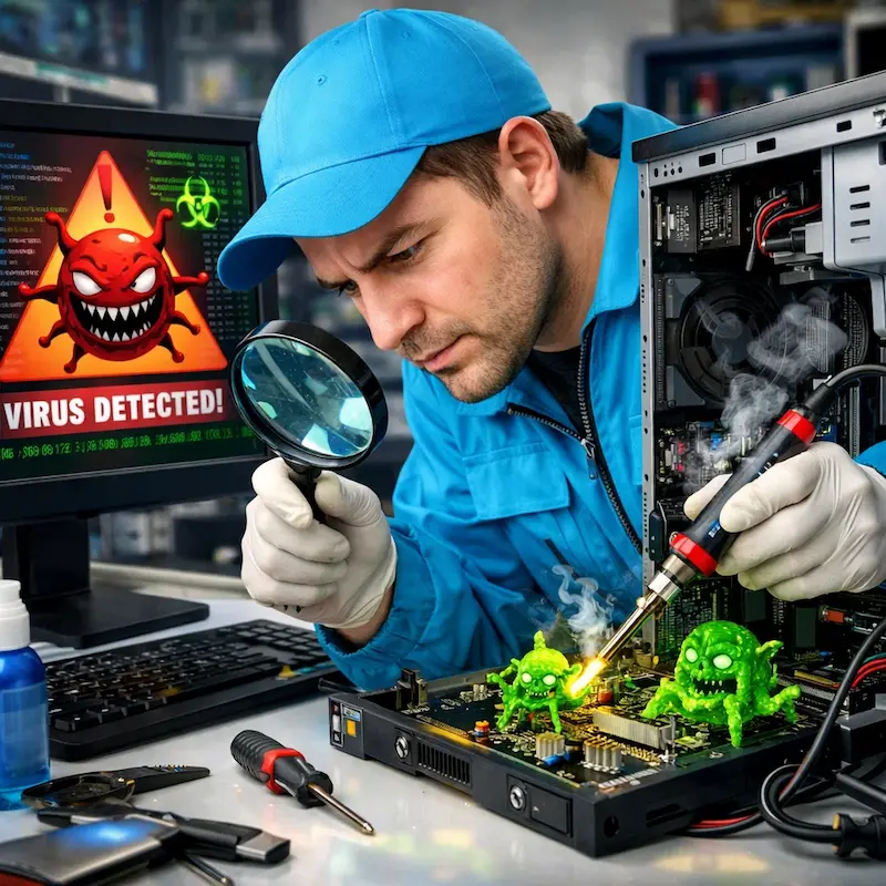 Вылечить компьютерный вирус в Омске